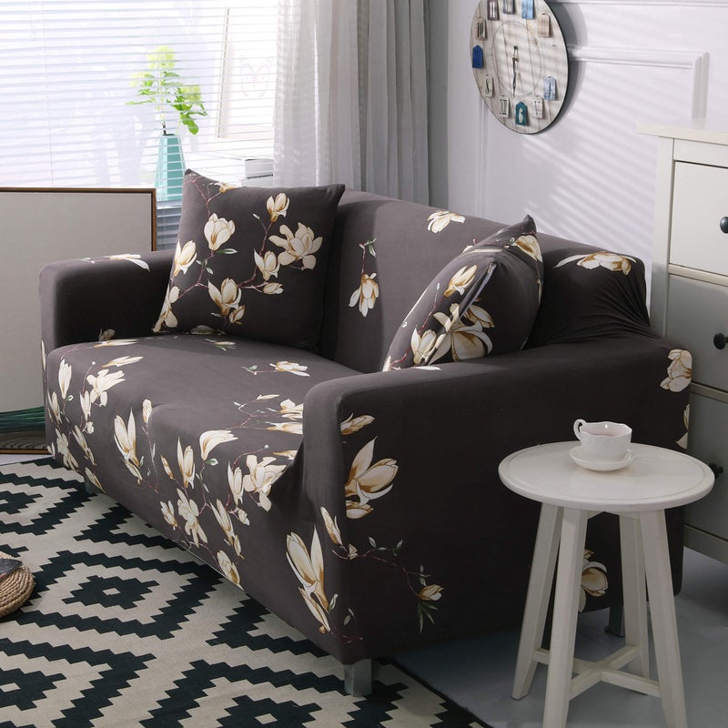 HOOBUY Printed Sofa Cover Stretch Couch Covers Sofa Slipcovers for 2 Cushion Couch and Loveseat with Two Free Pillow Case 05#(2 Seater/Loveseat) - Image 3